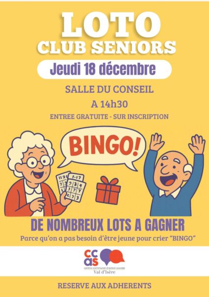 Loto des Seniors – Jeudi 18 décembre à 14h30 !