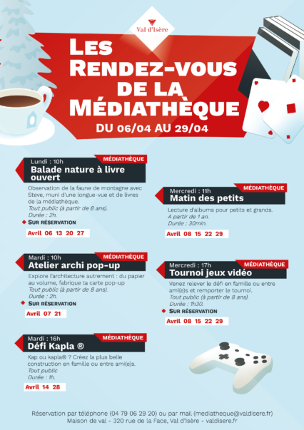 En avril, découvrez les rendez-vous de la médiathèque !