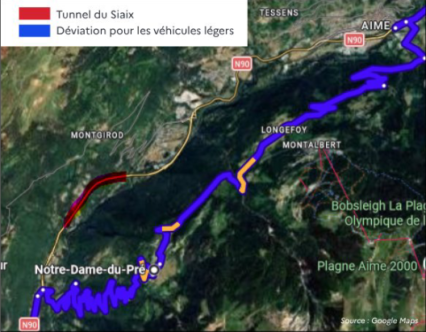 Travaux sur le tunnel du Siaix – Aime-la-Plagne