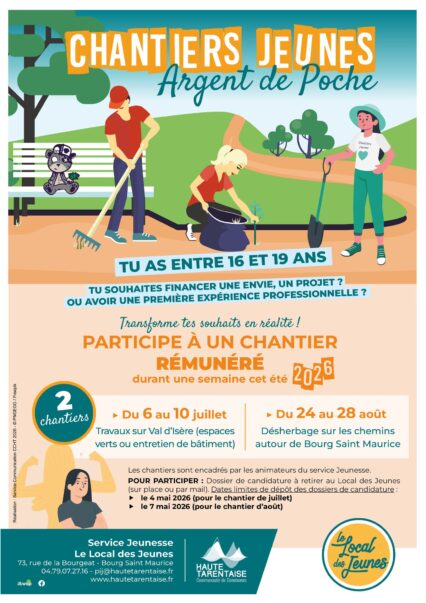 CHANTIERS JEUNES 2026, Argent de poche !