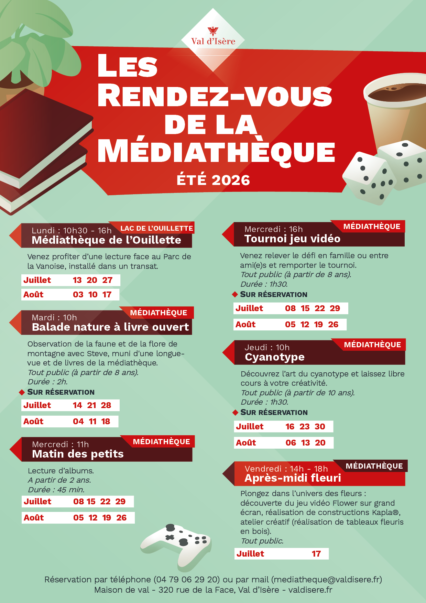 Les rendez-vous de l’été de la médiathèque